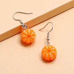 Orange Resin Earrings Peeling Fruit Style Jewelry