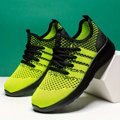 Boy's Knit Running Shoes Lace Up Comfy Sneakers