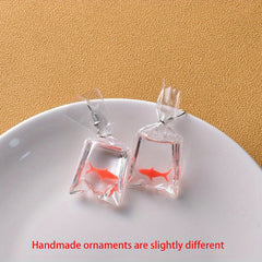 Y2K Goldfish Water Bag Shape Dangle Earrings