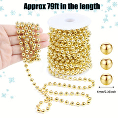 8m Christmas Tree Faux Pearl Garland Roll DIY Holiday Decoration