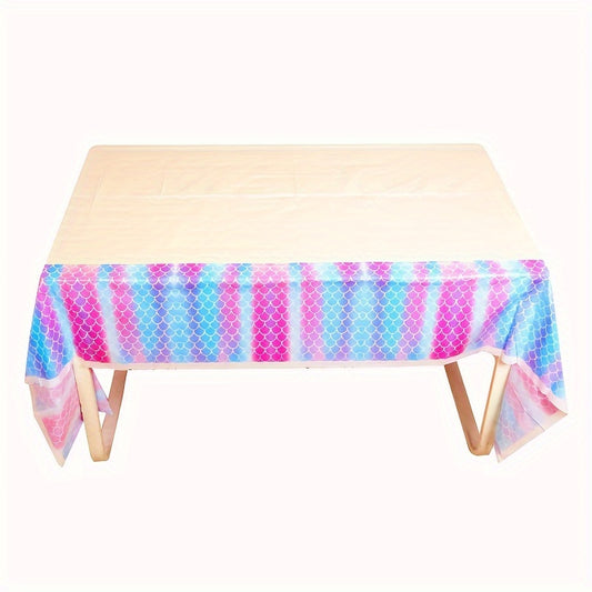 Mermaid Shell Birthday Party Tablecloth - Under The Sea Theme Decoration