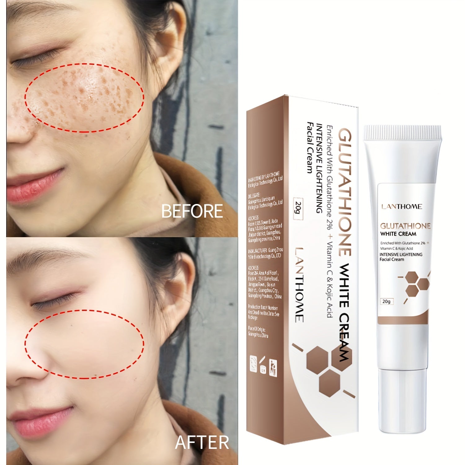 Glutathione Face Cream 20g Moisturizing Nourishing Skin