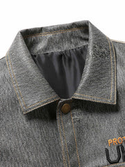 Men's Biker Leather Jacket - Size Up for Best Fit