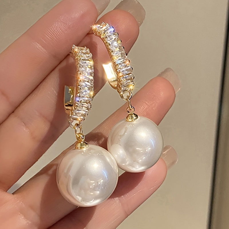 Alloy and Pearl Drop Earrings for Women and Girls