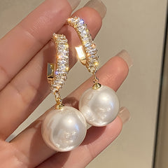 Alloy and Pearl Drop Earrings for Women and Girls