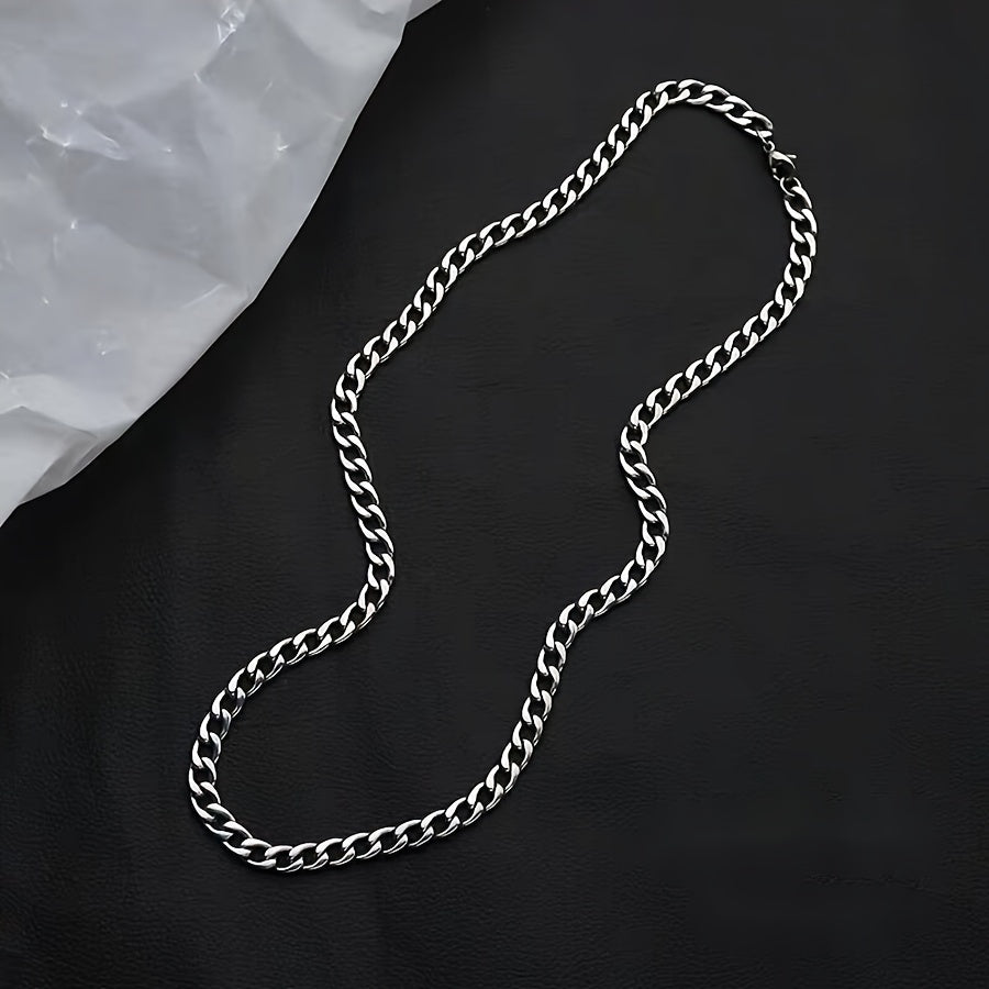 24IN Titanium Steel Cuban Chain - No Rust or Fading