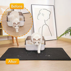 Double Layer Cat Litter Mat Traps Litter Protects Floors Non Slip