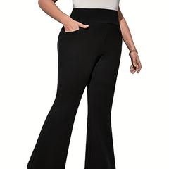  Women's Flared Leg Trousers High Rise Stretch Pants
