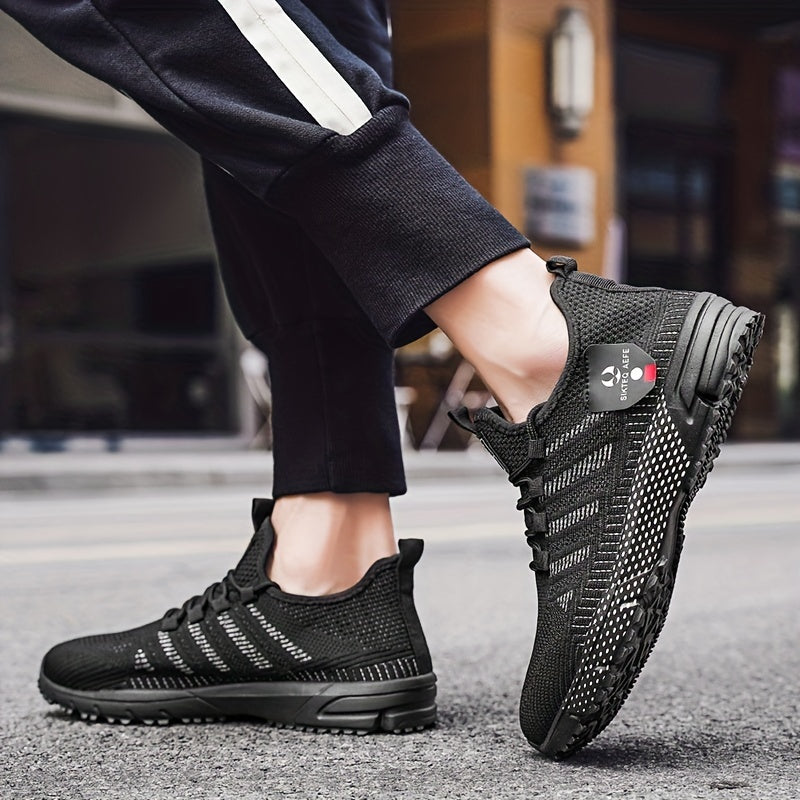 Men's Breathable Running Shoes Soft Sole Sneakers Lace Up