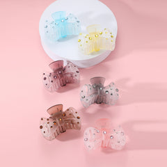 6pcs Rhinestone Bow Hair Claw Clip Non Slip Grip Hair Jewelry