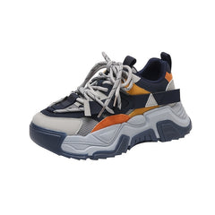 Women's Colorblock Chunky Sneakers Platform Lace Up Shoes
