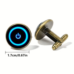 Crystal Glass Copper Cufflinks for Men