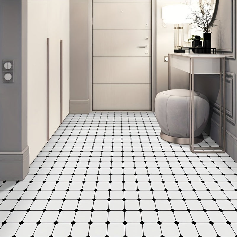 5pcs Adhesive Floor Tiles Vinyl Flooring Peel Stick Kitchen Bathroom