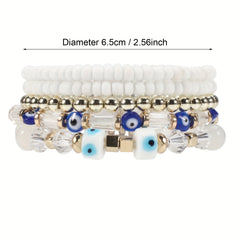 Boho Beaded Bracelet Set Stackable Hand Jewelry Women