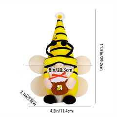 Sunflower Bee Gnome Plush Honeybee Doll Honey Pot Stuffed Animal