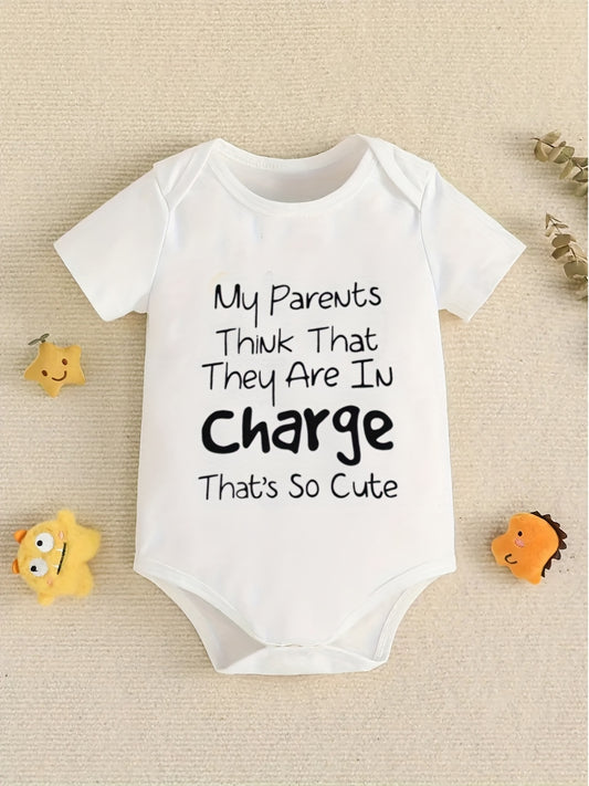 Funny Letter Print Cotton Onesie Romper for Kids