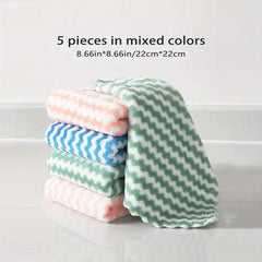 10pcs Microfiber Dish Cloths Thickened Coral Velvet Cationic Double Sided Towels