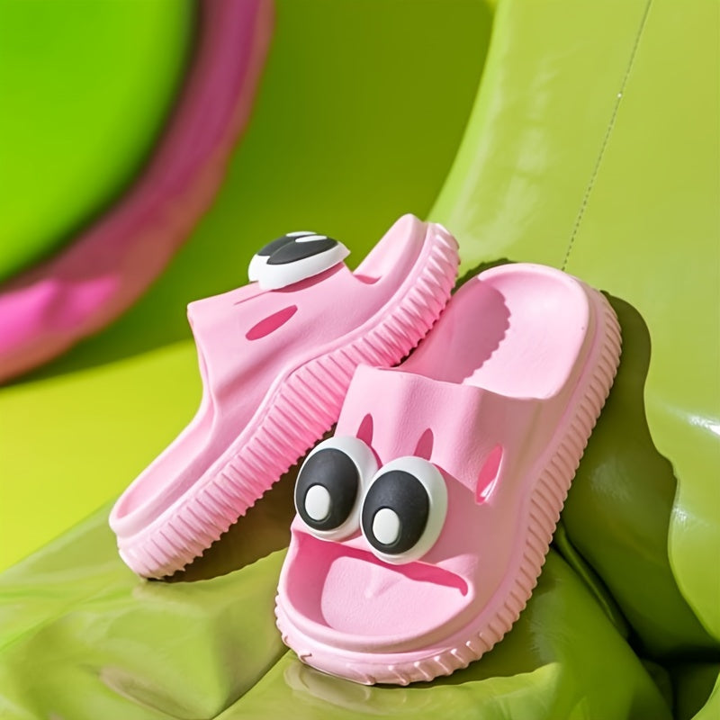 Boys Cartoon Open Toe Slippers Lightweight Comfort Non-slip Indoor Bathroom