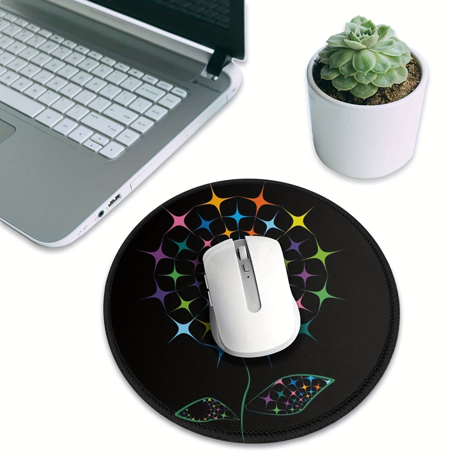 Colorful Patterned 20x20cm Gaming Mouse Pad - Non-Slip Rubber Base