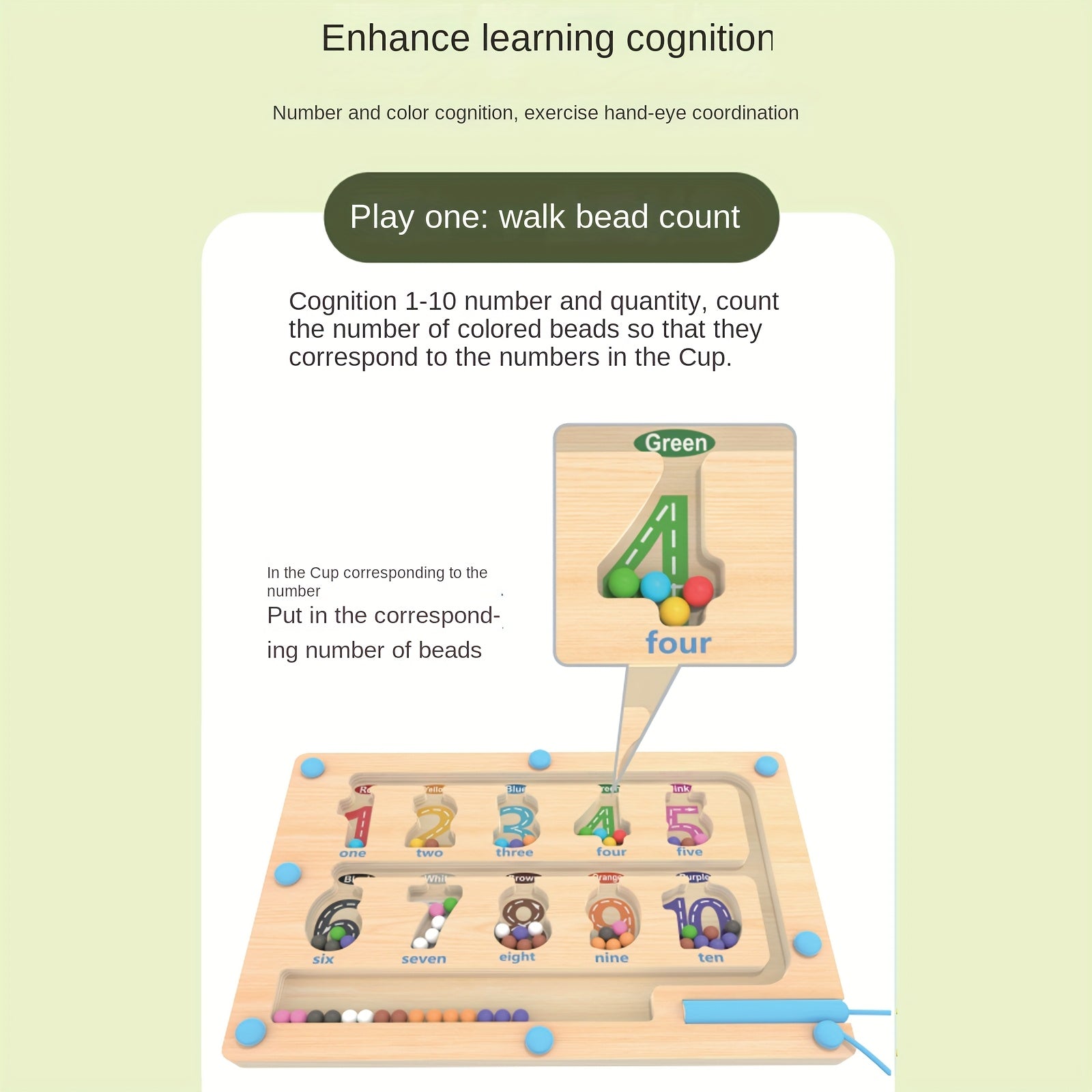 Educational Wooden Counting & Sorting Activity Board
