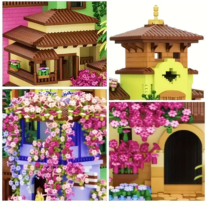 Magic Flower House Microbead Model Kit - High Difficulty Stacked Building Scene