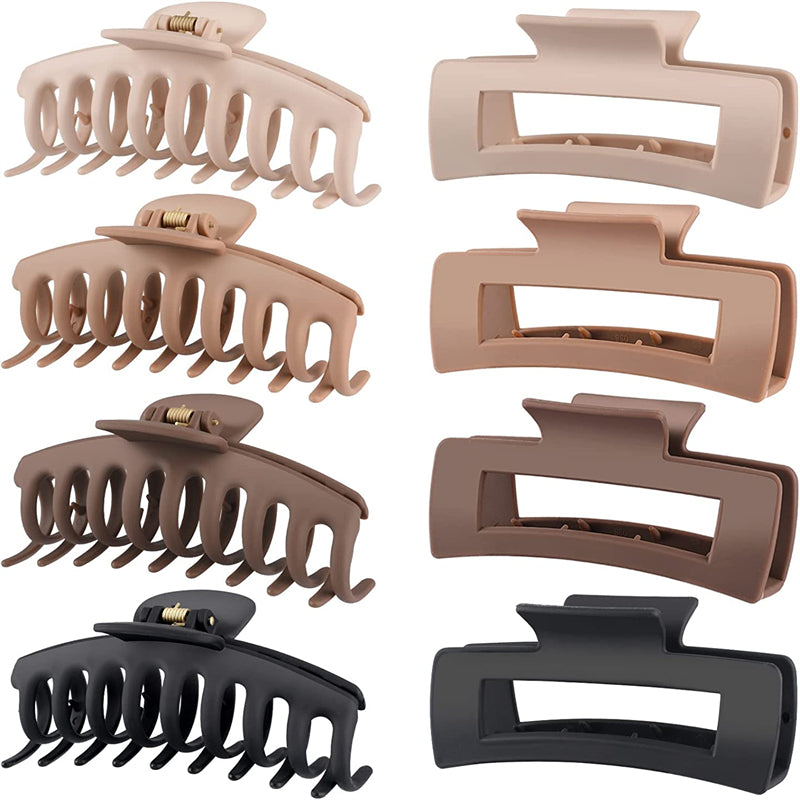 8pcs Large Rectangle Hair Claw for Thick Hair Style Hair Accessories