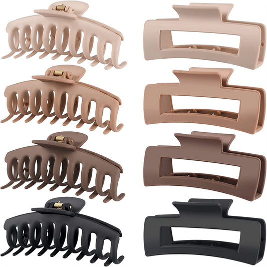 8pcs Large Rectangle Hair Claw for Thick Hair Style Hair Accessories