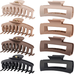 8pcs Large Rectangle Hair Claw for Thick Hair Style Hair Accessories