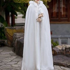 Floral Embroidered Bridal Cape Plush Warm Lightweight
