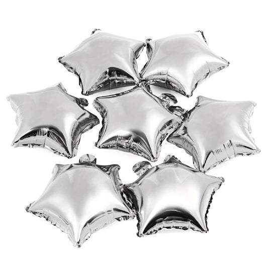 10pcs Star Shaped Foil Balloons for Christmas, Wedding, Birthday Decor