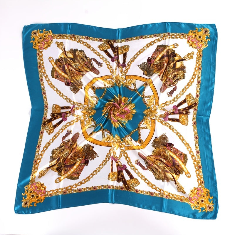 Silk Scarf Thin Large Square Scarf Shawl Neck Head Scarf Print Hair Wrap