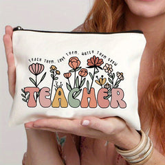 Teach Love Grow Print Cosmetic Bag Teacher Gift