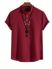 Men's Casual Short Sleeve Shirt for Summer Vacation Resort