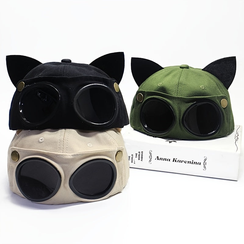 Cat Ears Aviator Glasses Baseball Cap Peaked Cap Unisex Cat Ear