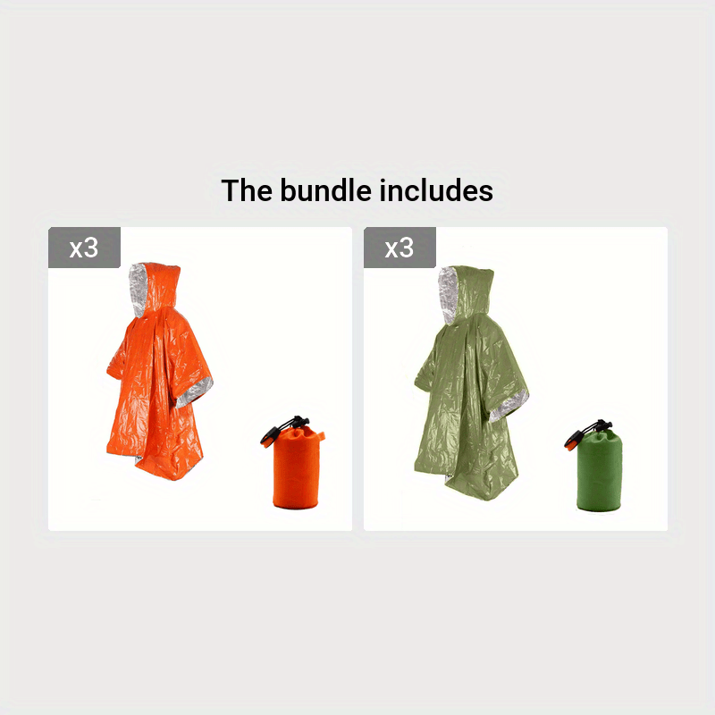 Portable Waterproof First Aid Raincoat with Survival Whistle