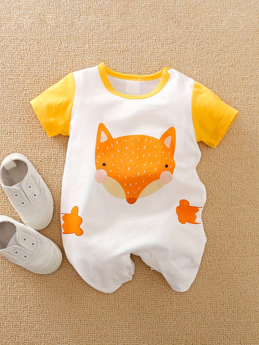 Animal Graphic Print Short Sleeve Romper Jumpsuit
