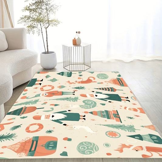 Soft Fluffy Geometric Christmas Area Rug Washable for Living Rooms Bedrooms
