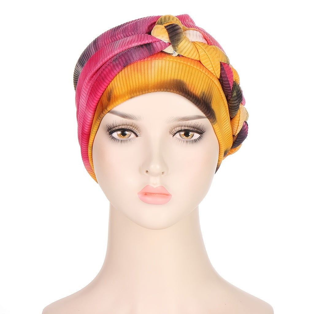 Tie Dye Braid Bandana Cap Turban Cap Hair Bonnet Head Scarf Wrap
