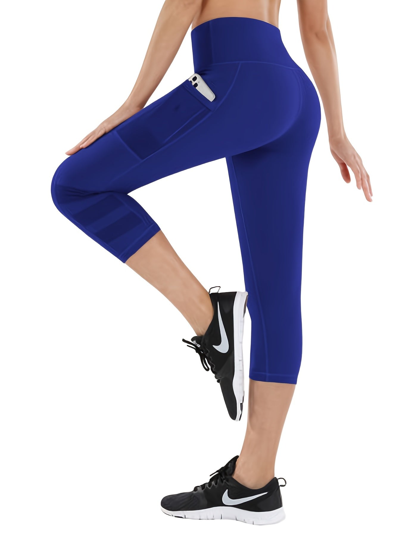 High Waist Cropped Leggings With Pocket