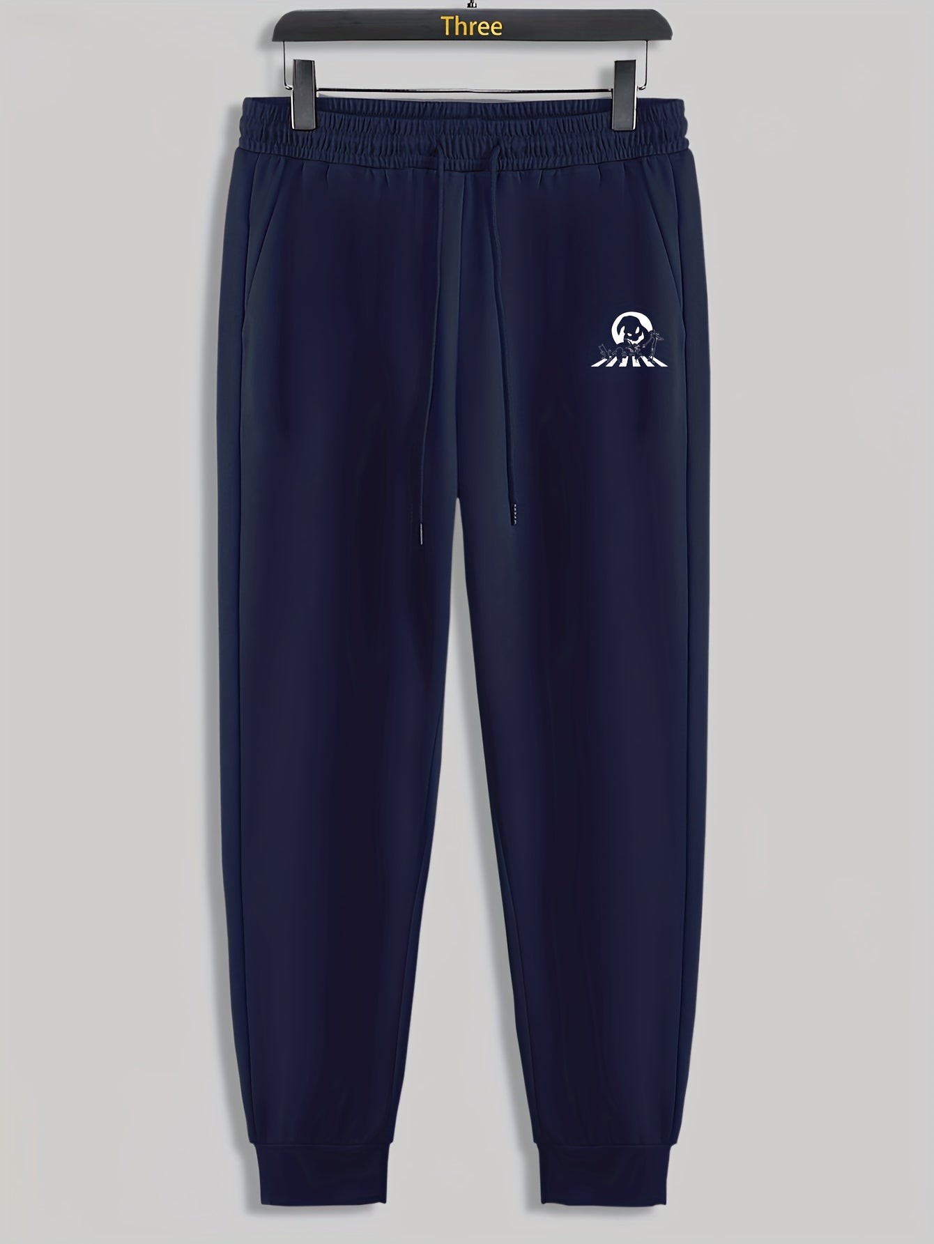 Ghost Print Men's Drawstring Sweatpants Loose Casual Trousers