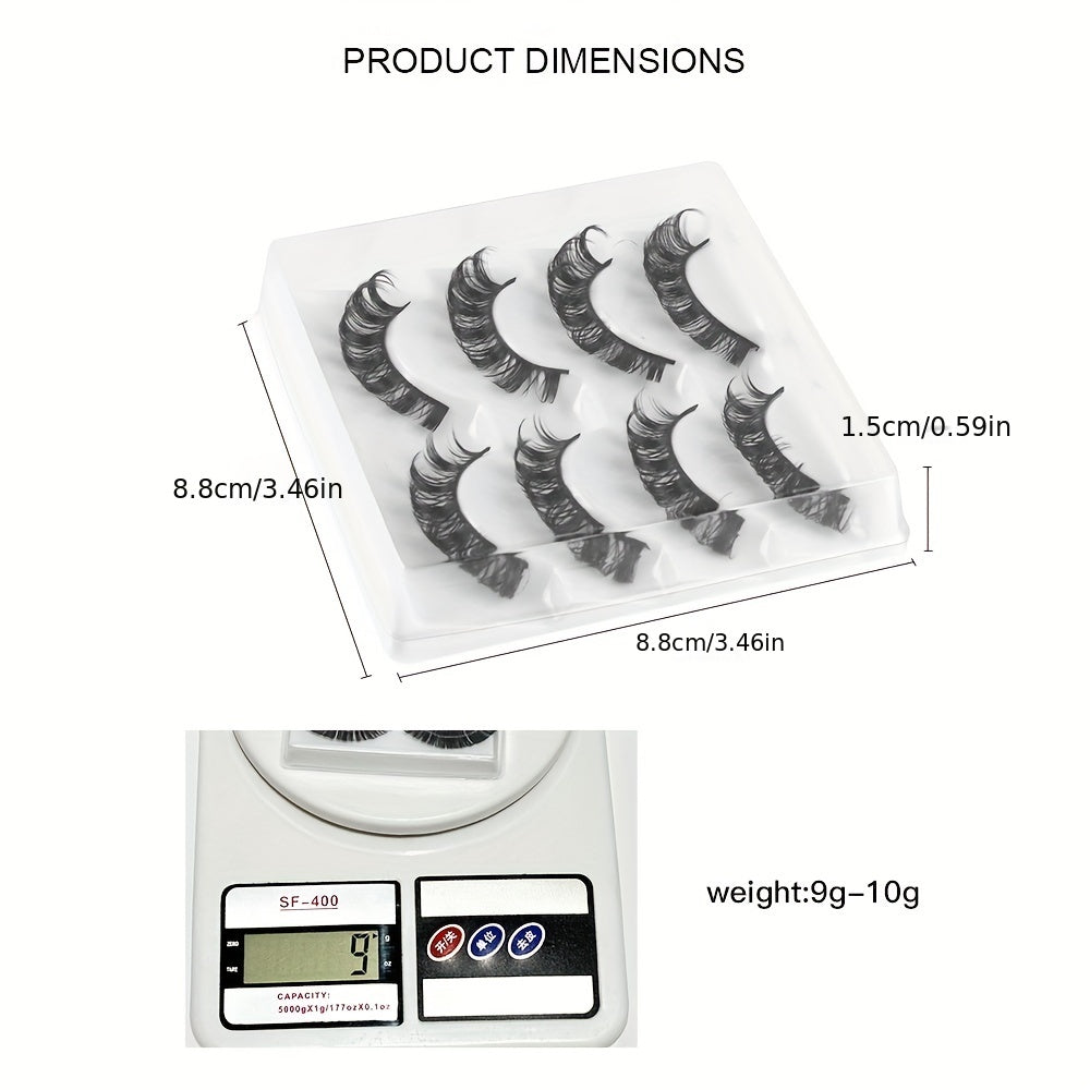 4 Pairs Fluffy Natural Volume Eyelashes Daily Party Makeup