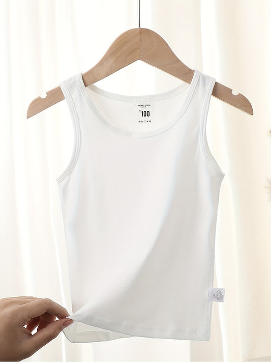 Girls Tank Tops Sleeveless Undershirt Soft Camisole Solid Summer Comfortable
