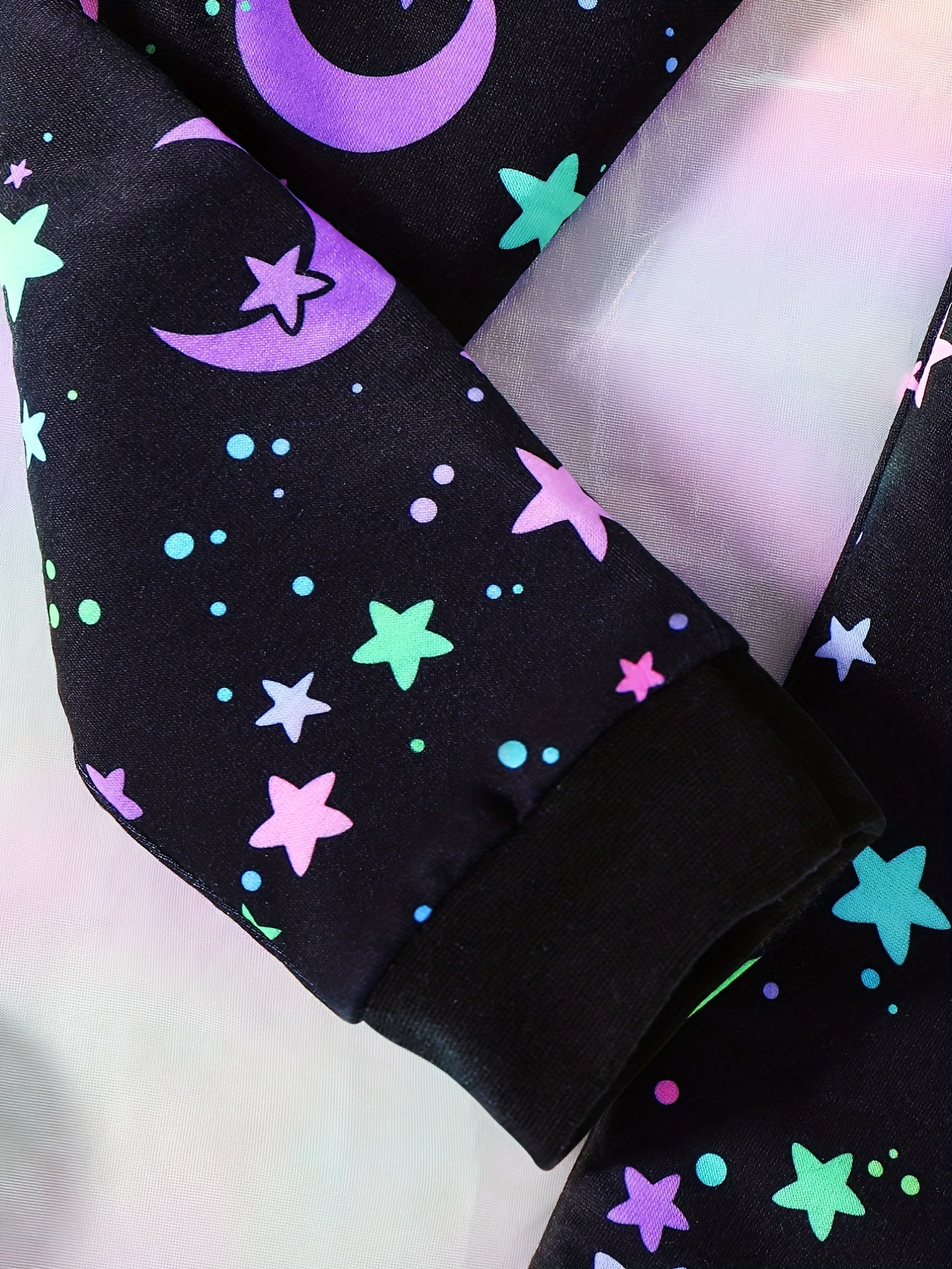 Girl's Star Moon Outfit 2pcs Sweatshirt & Sweatpants Set for Spring Fall