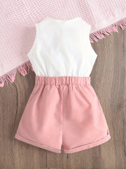 Girls Pink Summer Jumpsuit