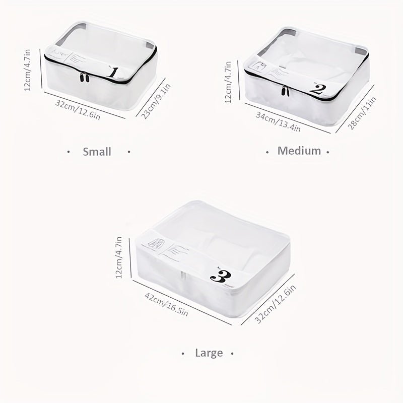 Lightweight Clear Luggage Organizer Dacron Packing Cubes Storage Bag