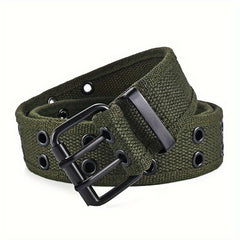 Canvas Belt Double Pin Buckle Men Women Casual Jeans Belt