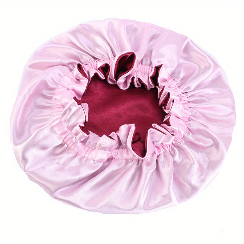Silky Satin Bonnet Double Layer Adjustable Sleep Cap Night Turban