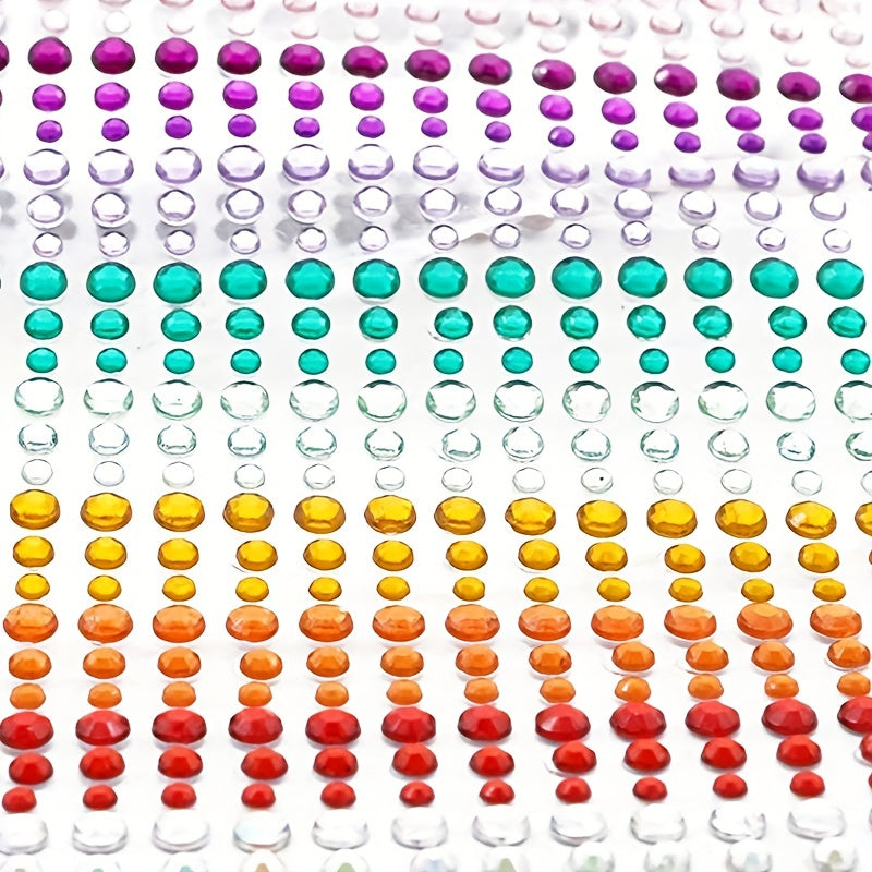 900pcs Rhinestone Stickers 15 Colors DIY Face Nail Makeup 3mm 4mm
