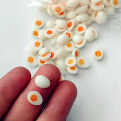 3pcs Boiled Egg Dolls with Orange Detailing Realistic Kitchen Accessories