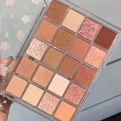 20-Color Earth Tone Eyeshadow Palette, Portable & Long-Lasting Cosmetics